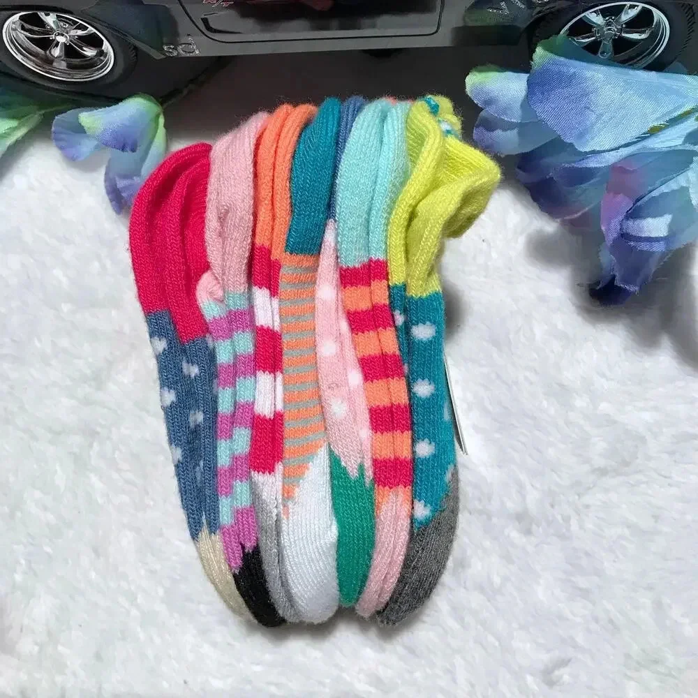 Cat & Jack NWT 7 Pairs No Show Socks Girls S (5.5-8.5)